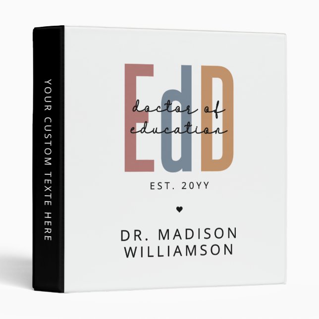 Personalized EdD Doctor Of Education Graduation Binder (Front/Spine)