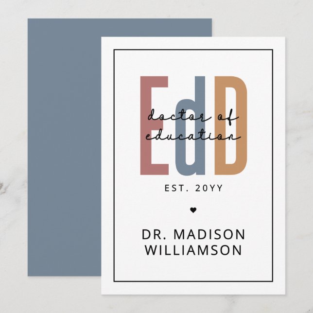Personalized EdD Doctor Of Education Graduation Card (Front/Back)