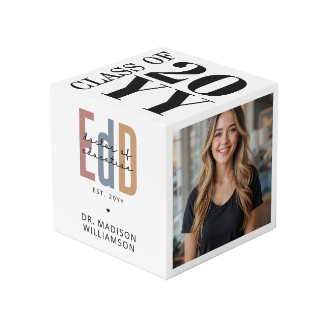 Personalized EdD Doctor Of Education Graduation Cube (Front Angled)