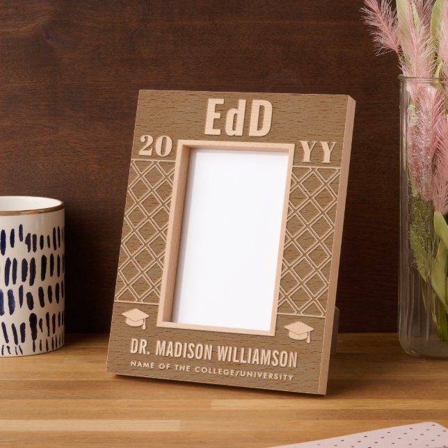 Personalized EdD Doctor Of Education Graduation Etched Frames (Left)