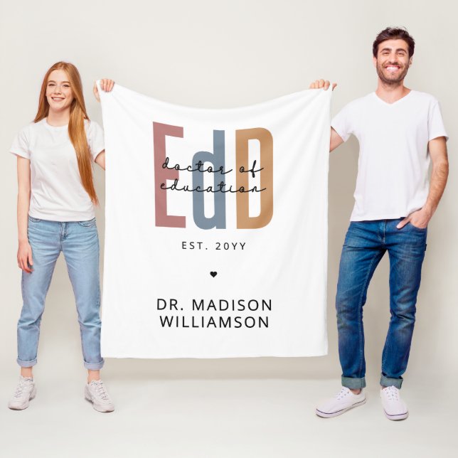 Personalized EdD Doctor Of Education Graduation Fleece Blanket (In Situ)