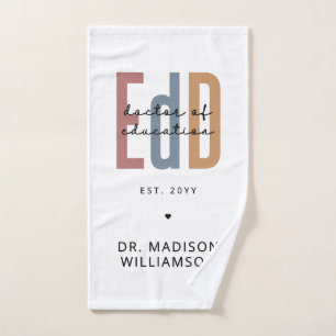 Personalized EdD Doctor Of Education Graduation Hand Towel