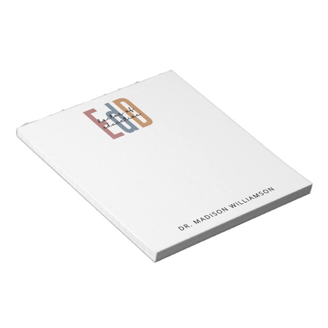 Personalized EdD Doctor Of Education Graduation Notepad (Angled)