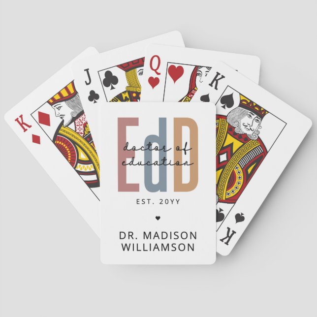 Personalized EdD Doctor Of Education Graduation Playing Cards (Back)