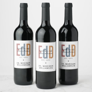 Personalized EdD Doctor Of Education Graduation Wine Label