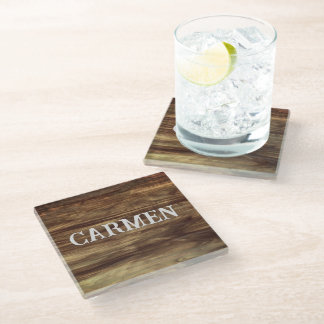 Personalized Eddy's Danger Woodlike Glass Coaster