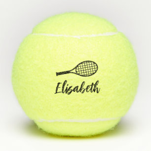Personalized Edgy Modern Script Name  Tennis Balls