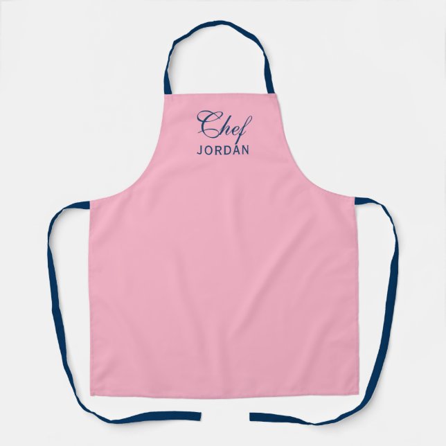 Personalized Editable Colors Elegant Script Chef Apron (Front)