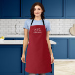 Personalized Editable Colors Elegant Script Mrs Apron<br><div class="desc">Personalized Apron that you can add your name featuring the word "Mrs" in elegant script against an editable background color (click the customize button and change background color). You can even change the strap color (accessible on the product page itself) to whatever color you wish. It makes a great gift...</div>