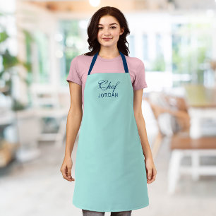 Personalized Editable Colours Elegant Script Chef Apron