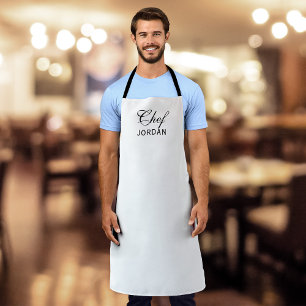 Personalized Editable Colours Elegant Script Chef Apron