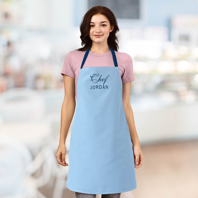 Personalized Editable Colours Elegant Script Chef Apron (Creator Uploaded)