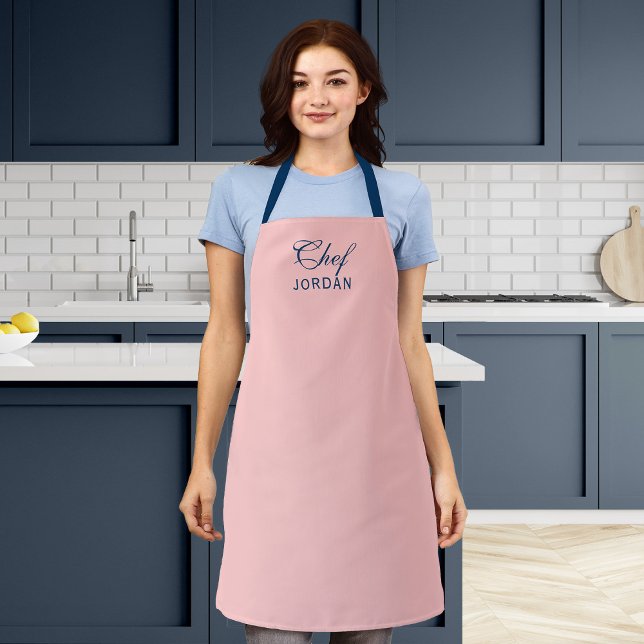 Personalized Editable Colours Elegant Script Chef Apron (Creator Uploaded)