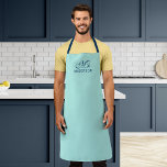 Personalized Editable Colours Elegant Script Mr Apron<br><div class="desc">Personalized Apron that you can add your name featuring the word "Mr" in elegant script against an editable background colour (click the customize button and change background colour). You can even change the strap colour (accessible on the product page itself) to whatever colour you wish. It makes a great gift...</div>