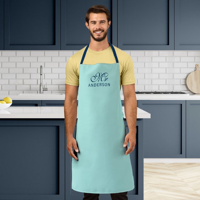 Personalized Editable Colours Elegant Script Mr Apron (Creator Uploaded)