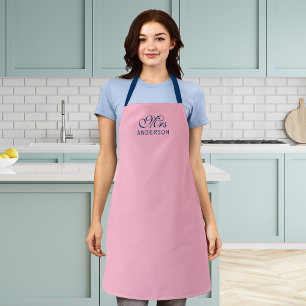 Personalized Editable Colours Elegant Script Mrs Apron