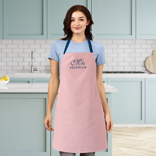 Personalized Editable Colours Elegant Script Mrs Apron