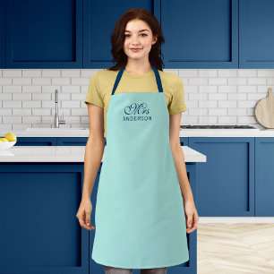 Personalized Editable Colours Elegant Script Mrs Apron