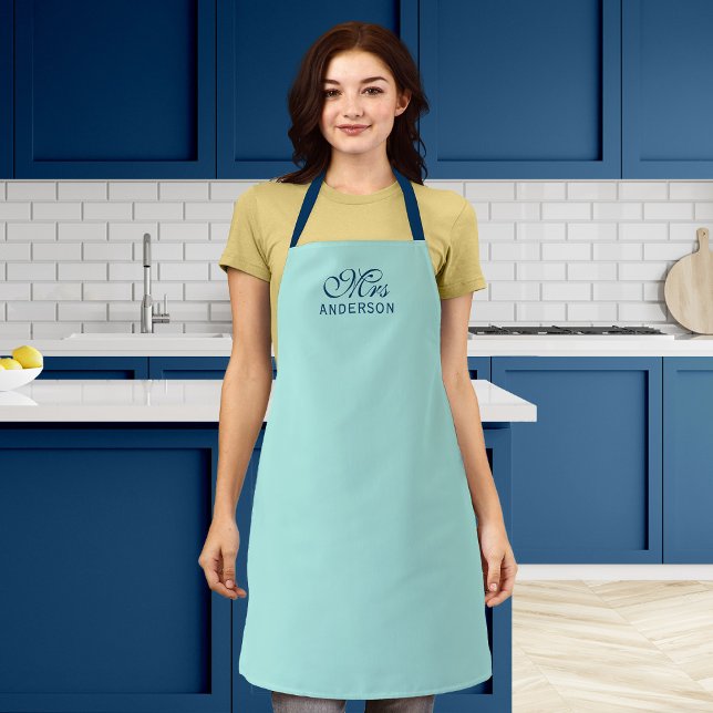 Personalized Editable Colours Elegant Script Mrs Apron (Creator Uploaded)