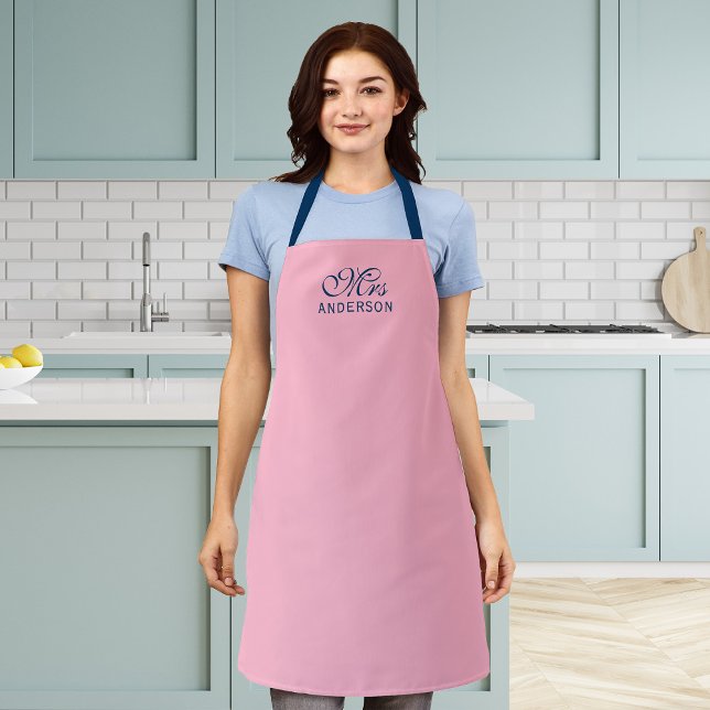 Personalized Editable Colours Elegant Script Mrs Apron (Creator Uploaded)