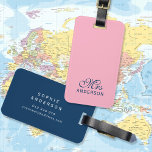 Personalized Editable Colours Elegant Script Mrs Luggage Tag<br><div class="desc">Travel in style with this luggage tag featuring the word "Mrs" in elegant script on the front. Click customize to change background colour of both sides. Personalize it by replacing the placeholder text. For more options such as to change the font and it's size/colour or the spacing between letters click...</div>