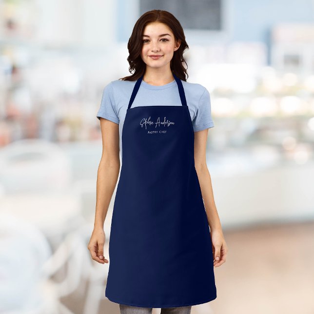 Personalized Editable Colours Trendy Modern Script Apron (Creator Uploaded)