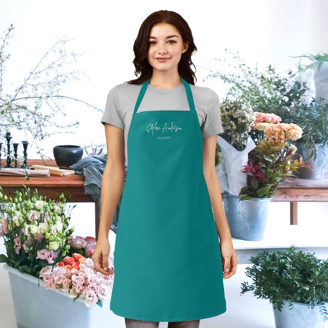 Personalized Editable Colours Trendy Modern Script Apron (Creator Uploaded)