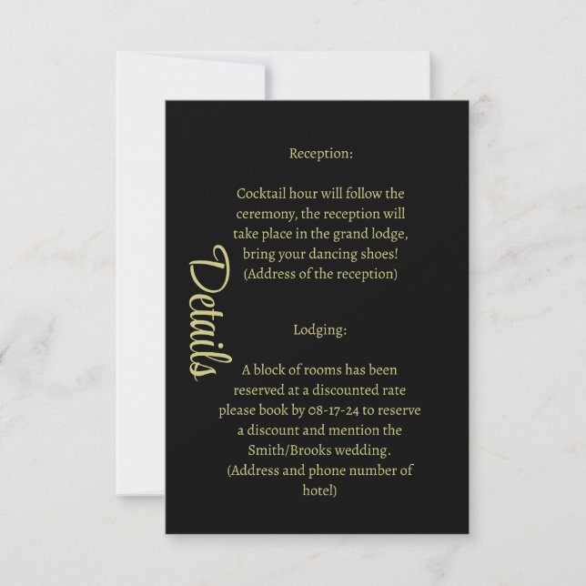 Personalized Editable Details card (Front)