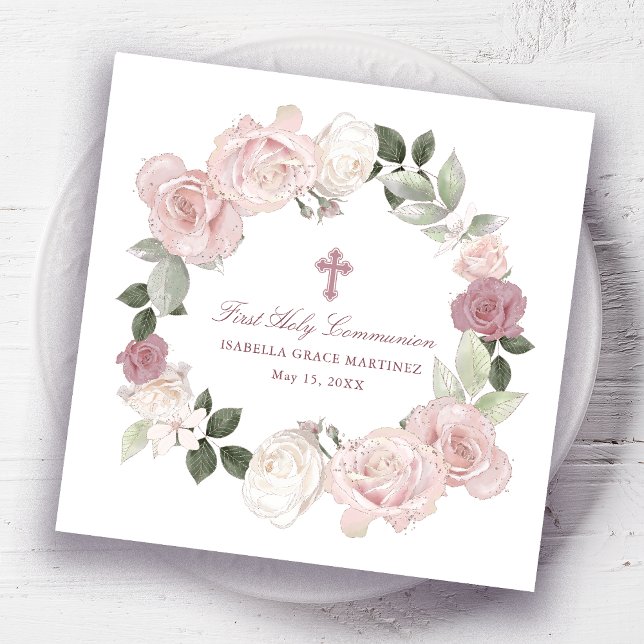Personalized Editable First Holy Communion  Napkin (Creator Uploaded)