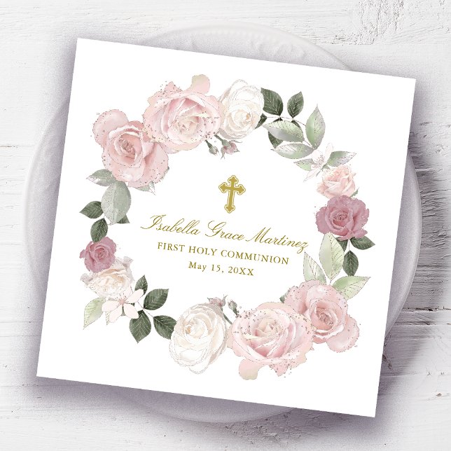 Personalized Editable First Holy Communion  Napkin (Creator Uploaded)
