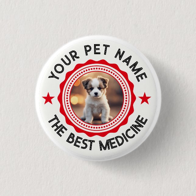 Personalized Editable Pet Lovers 1 Inch Round Button (Front)