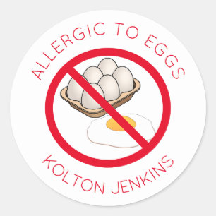 Personalized Egg Allergy Stickers