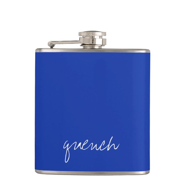 Personalized Egyptian Blue Hip Flask (Front)