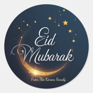 Personalized Eid Mubarak Classic Round Sticker