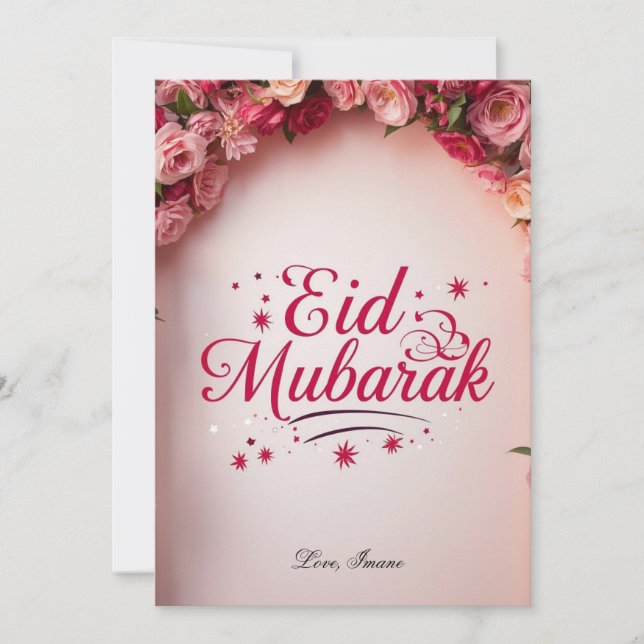 Personalized Eid Mubarak Floral card (Front)