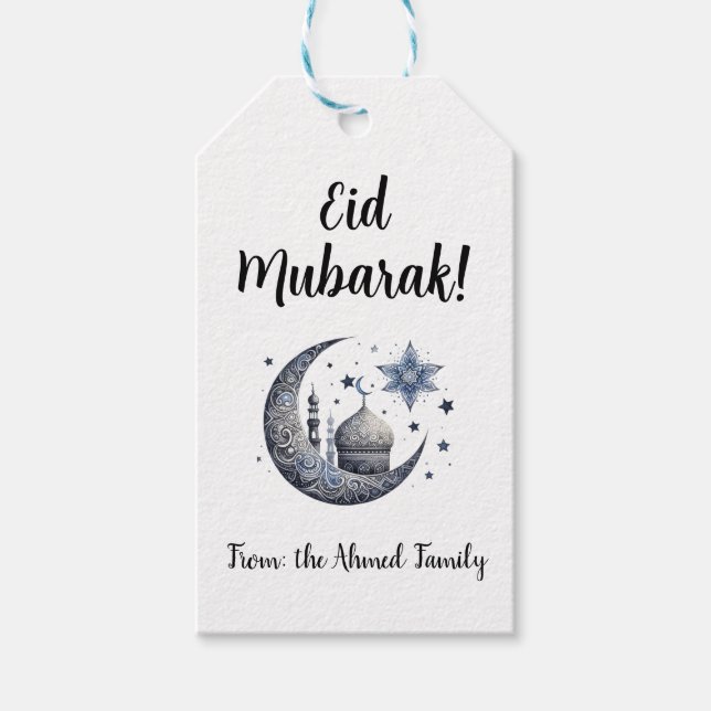 Personalized Eid Mubarak Gift Tags (Front)