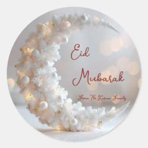 Personalized Eid Mubarak Muslim modern  Classic Round Sticker