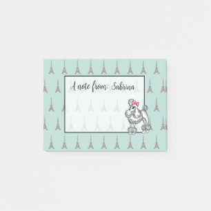 Personalized Eiffel Tower French Poodle Notepad