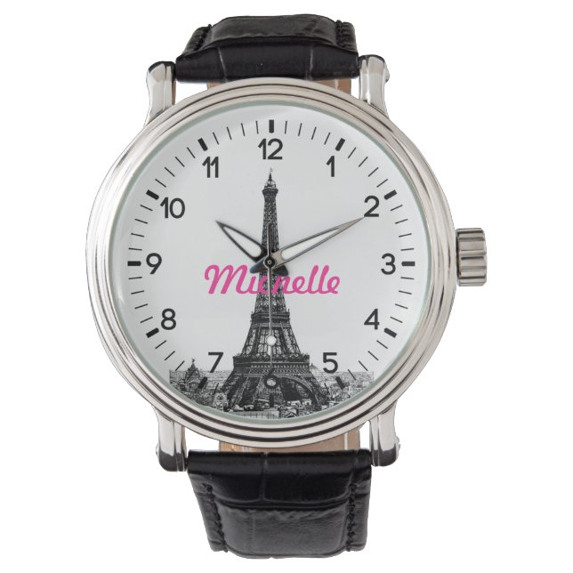 Personalized Eiffel Tower Paris Watch (Front)