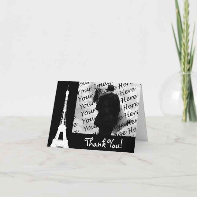 Personalized Eiffel Tower Photo Thank You Cards (Front)