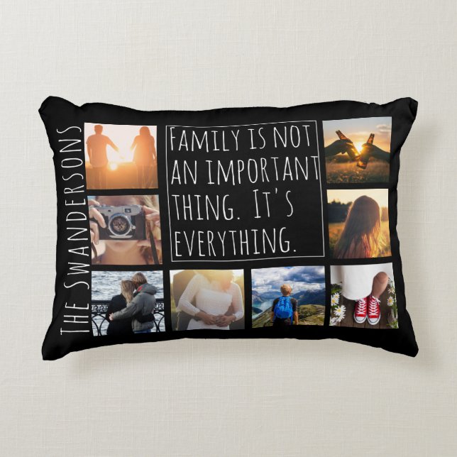 Personalized Eight Frame Quote Accent Pillow (Front)