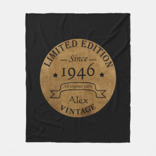 Personalized eighty five vintage 85th birthday fleece blanket