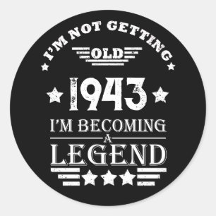 Personalized eighty vintage 80th birthday  classic round sticker