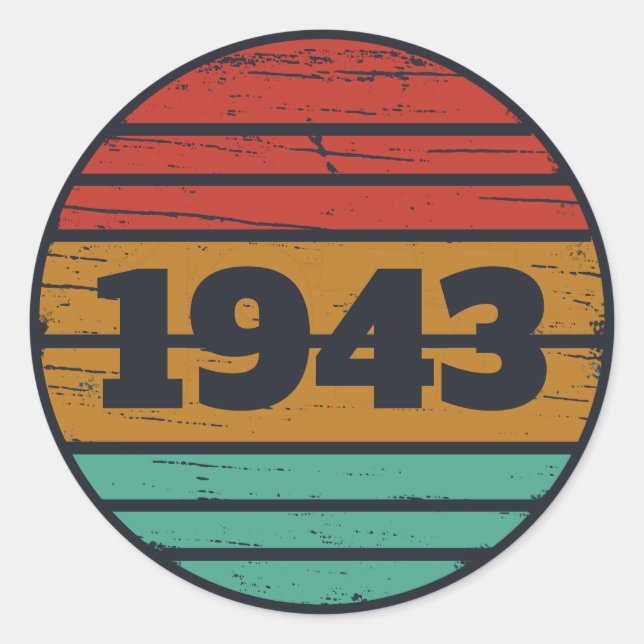 Personalized eighty vintage 80th birthday classic round sticker (Front)