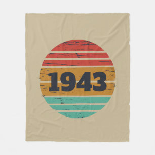 Personalized eighty vintage 80th birthday fleece blanket