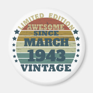 Personalized eighty vintage 80th birthday magnet