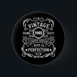 Personalized eighty vintage 80th birthday party 2 inch round button<br><div class="desc">Make your birthday special with this unique design. Add a touch of sophisticated elegance to your birthday celebration with our exquisite, one-of-a-kind designs. These graphics bring sophistication and originality to any product, creating a memorable and stylish gift. They are perfect for those who appreciate a touch of timeless glamour on...</div>