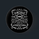 Personalized eighty vintage 80th birthday party 2 inch round button<br><div class="desc">Make your birthday special with this unique design. Add a touch of sophisticated elegance to your birthday celebration with our exquisite, one-of-a-kind designs. These graphics bring sophistication and originality to any product, creating a memorable and stylish gift. They are perfect for those who appreciate a touch of timeless glamour on...</div>