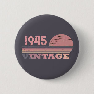 Personalized eighty vintage 80th birthday party 2 inch round button