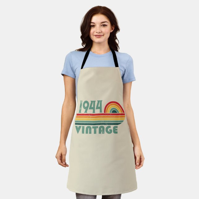 Personalized eighty vintage 80th birthday party apron (Worn)